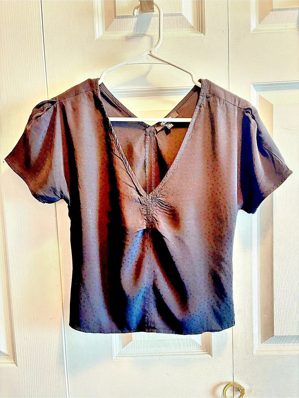 Madewell Puff-Sleeve Blouse in Black Size 00